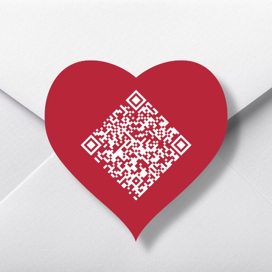 Sticker Cœur Code QR du coeur rouge