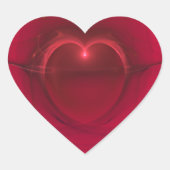 Sticker Cœur Cœur allumé sur fond rouge (Devant)