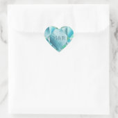 Sticker Cœur Cœur Aquarelle Bleu Clair Saint-Valentin Mignon (Sac)