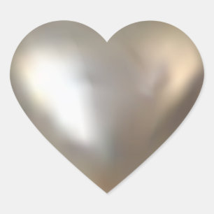 Sticker Cœur Coeur argenté 3D