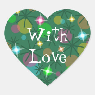 Sticker Cœur Coeur "avec d'amour" de lumières de Noël