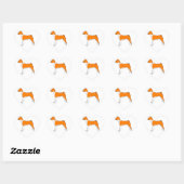 Sticker Cœur coeur basenji (Feuille)