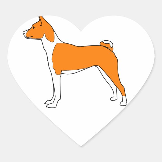 Sticker Cœur coeur basenji (Devant)