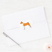Sticker Cœur coeur basenji (Enveloppe)