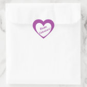 Sticker Cœur Coeur blanc "Bonne Saint Valentin" sur violet (Sac)