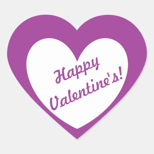 Sticker Cœur Coeur blanc "Bonne Saint Valentin" sur violet (Devant)