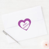 Sticker Cœur Coeur blanc "Bonne Saint Valentin" sur violet (Enveloppe)