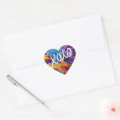 Sticker Cœur Coeur coloré XOXO- (Enveloppe)