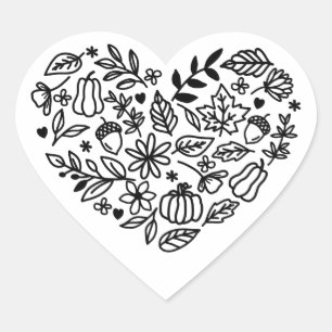 Sticker Cœur Coeur d'automne