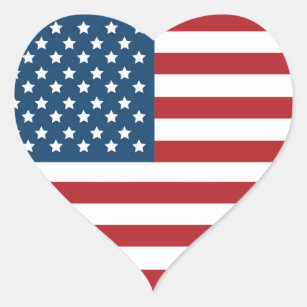 Sticker Cœur Coeur de drapeau américain des Etats-Unis