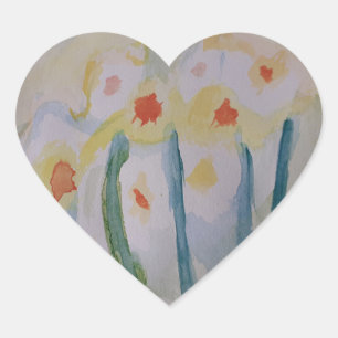 Sticker Cœur Coeur de jonquilles Abstraites