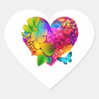 Sticker Cœur Coeur de la nature : Un chef-d'oeuvre de la flore