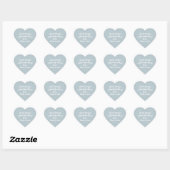 Sticker Cœur Coeur de Merci personnalisable de script (Feuille)