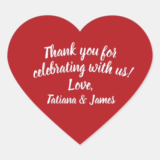 Sticker Cœur Coeur de Merci personnalisable de script (Devant)