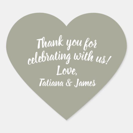 Sticker Cœur Coeur de Merci personnalisable de script (Devant)