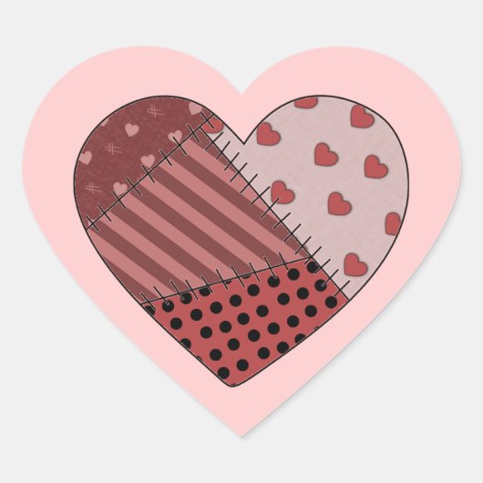 Sticker Cœur Coeur de Patchwork (Devant)