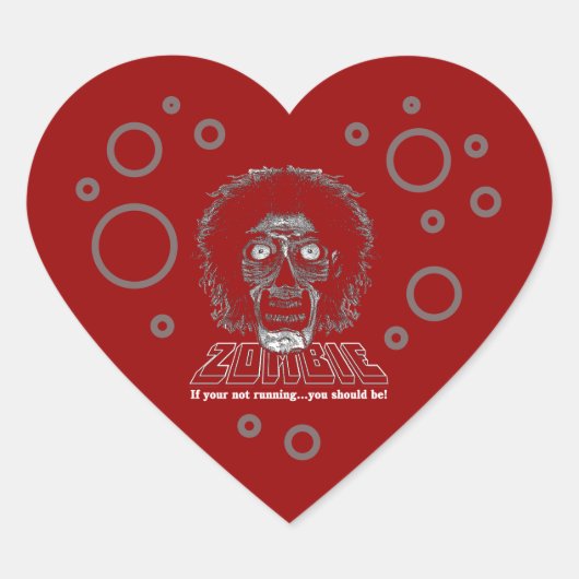 Sticker Cœur Cœur de zombie (Devant)