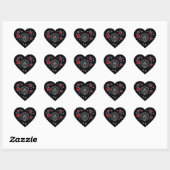 Sticker Cœur Cœur de Zombie Noir (Feuille)