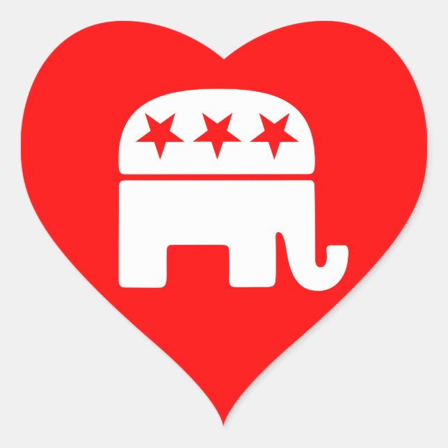 Sticker Cœur Coeur d'éléphant républicain (Devant)