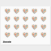 Sticker Cœur coeur des fleurs (Feuille)