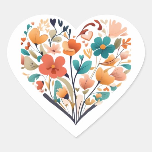 Sticker Cœur coeur des fleurs (Devant)