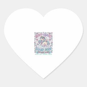 Sticker Cœur Cœur doux de licorne Corne pointue Typographie gra