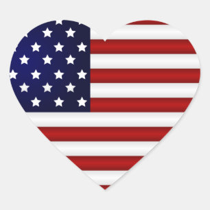 Sticker Cœur Coeur du drapeau américain