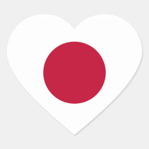 Sticker Cœur Coeur du drapeau japonais