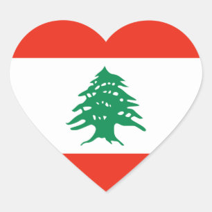 Sticker Cœur Coeur du drapeau libanais