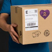 Sticker Cœur Coeur du logo de l'entreprise pourpre