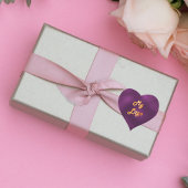 Sticker Cœur Coeur du logo de l'entreprise pourpre