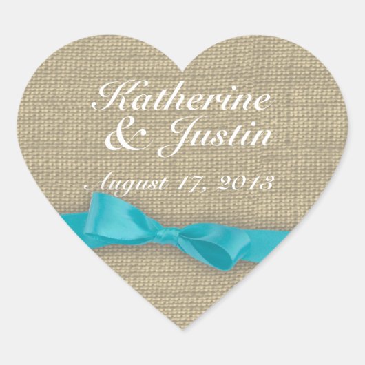 Sticker Cœur Coeur du ruban et du burlap (Devant)