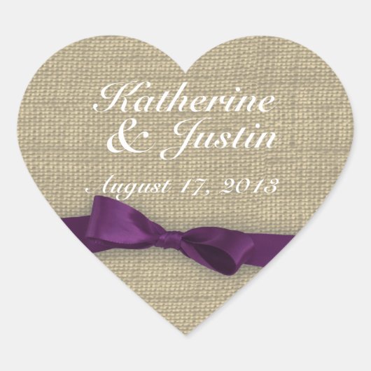 Sticker Cœur Coeur du ruban et du burlap (Devant)