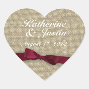 Sticker Cœur Coeur du ruban et du burlap