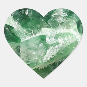 Sticker Cœur Cœur en cristal de quartz chlorite pierre précieus