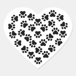 Sticker Cœur Coeur fait de pattes