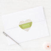 Sticker Cœur Coeur Fille En Rose Vert Et Blanc (Enveloppe)