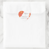 Sticker Cœur Coeur fleuri de la Tangerine Orange (Sac)