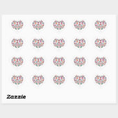 Sticker Cœur Coeur floral (Feuille)