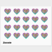 Sticker Cœur Coeur floral romantique (Feuille)