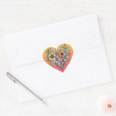 Sticker Cœur Coeur floral romantique (Enveloppe)