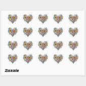 Sticker Cœur Coeur floral romantique (Feuille)