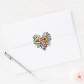 Sticker Cœur Coeur floral romantique (Enveloppe)