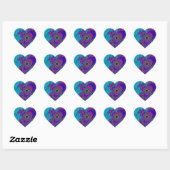 Sticker Cœur Coeur fractal (Feuille)