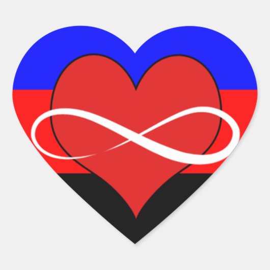Sticker Cœur Coeur infini avec drapeau (Devant)