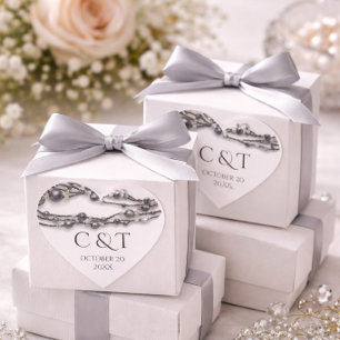 Sticker Cœur Cœur Mariage Remerciement Favori Perle Élégant