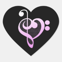 Coeur musicien de musique rose