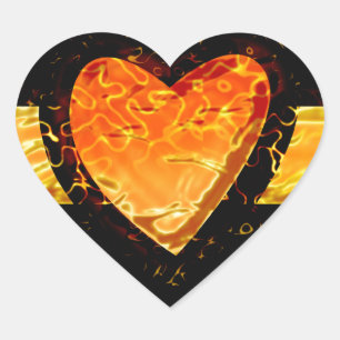 Sticker Cœur Cœur orange élégant pour la Saint-Valentin sur fon