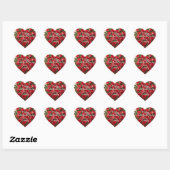 Sticker Cœur Coeur romantique aux roses rouges Saint-Valentin (Feuille)