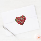 Sticker Cœur Coeur romantique aux roses rouges Saint-Valentin (Enveloppe)